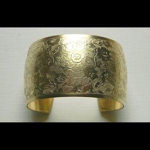 Floral Brass Cuff, Raw Brass